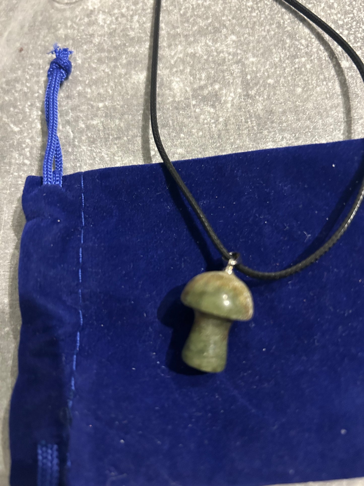 Moss Agate Mushroom Necklace