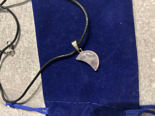 Rose Quartz Moon Necklace