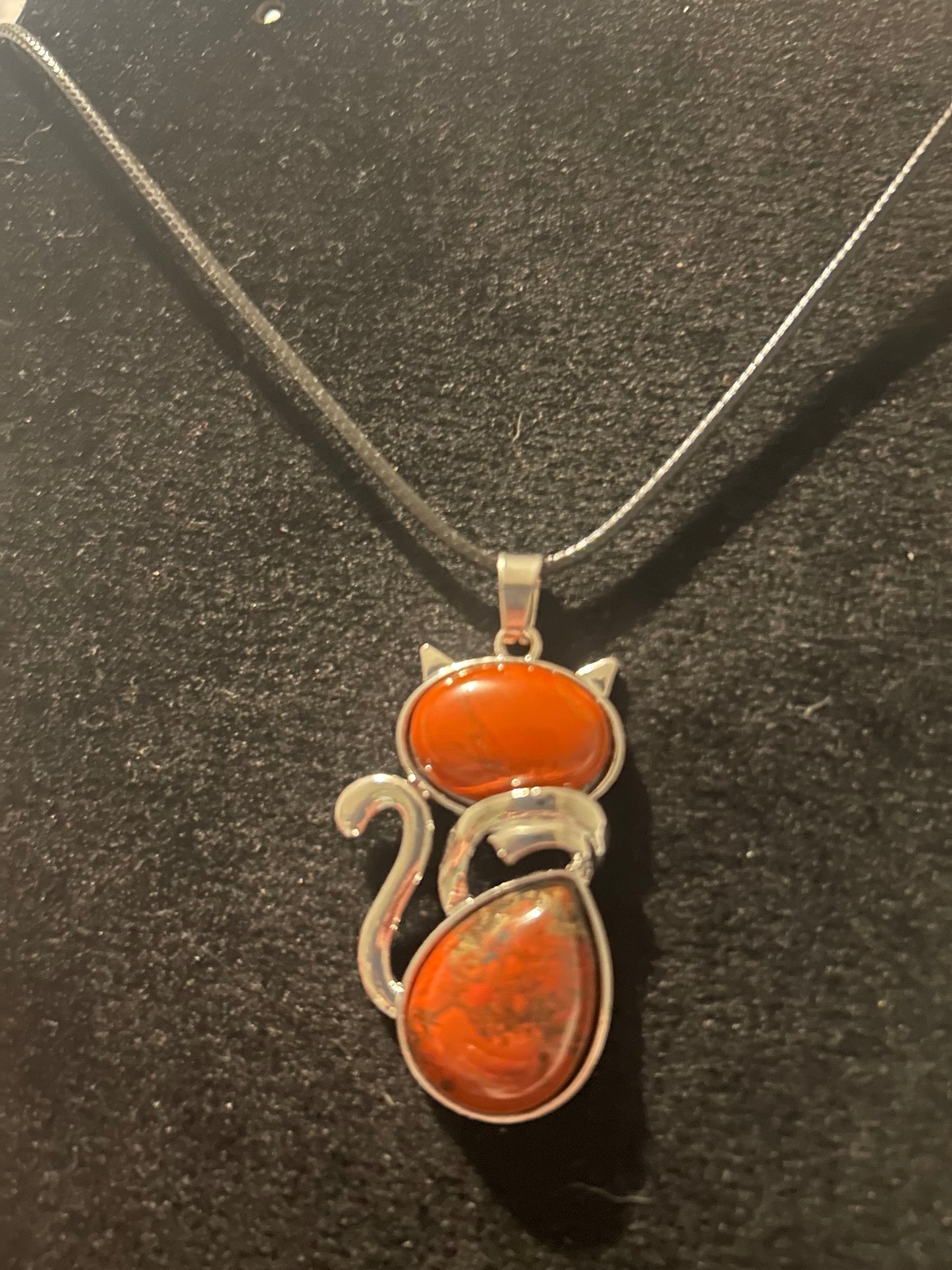 Red Jasper Cat Necklace