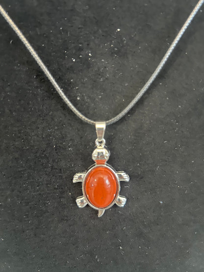 Carnelian Turtle Necklace