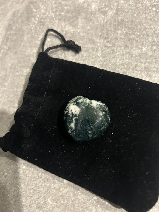 Moss Agate Heart