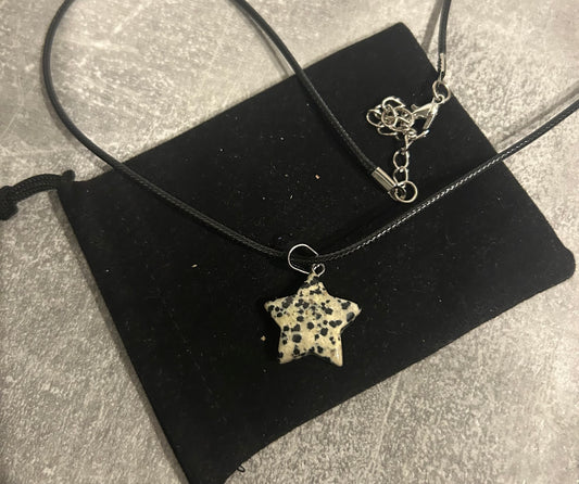 Dalmation Jasper Star Necklace