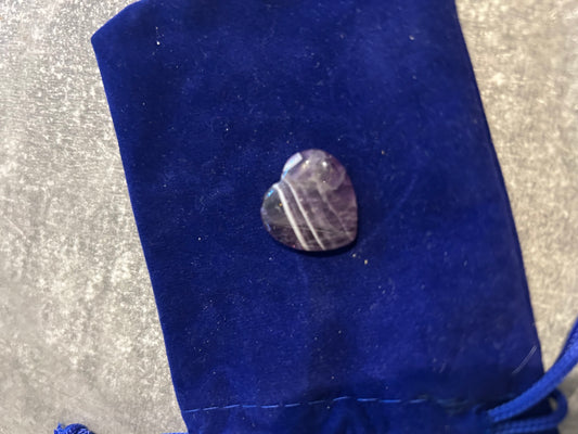 Amethyst Small Flat Heart