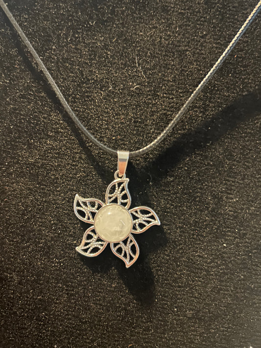 Clear Quartz Flower Necklace