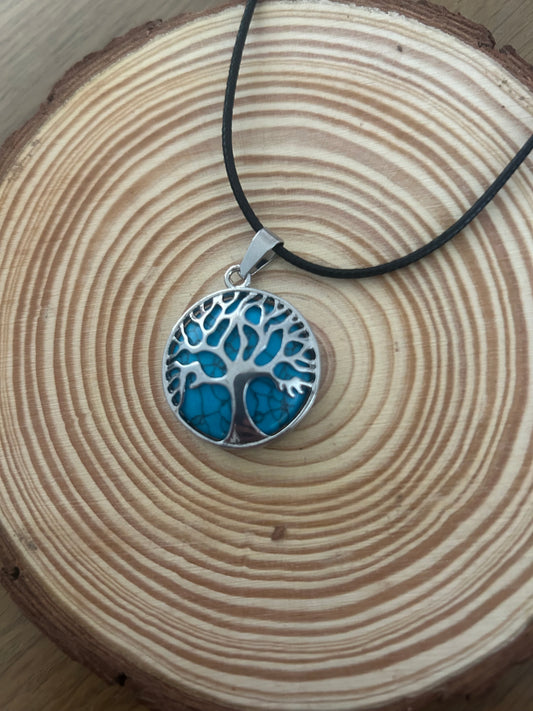 Dyed Howlite Tree Of Life Necklace