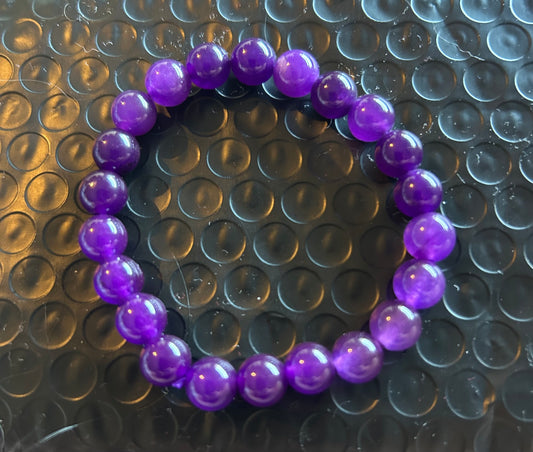 Purple Agate Beaded Bracelet