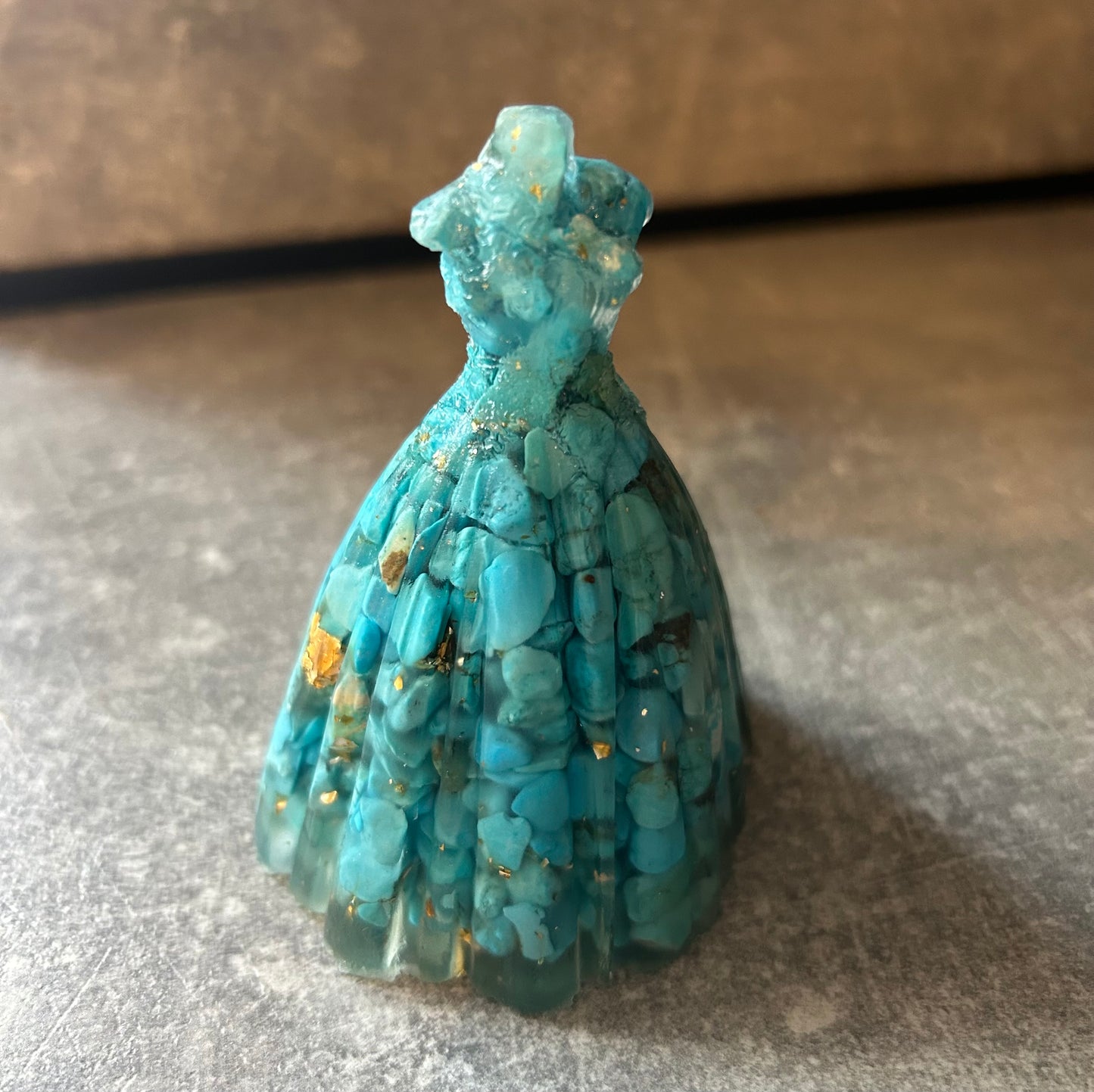 Turquoise (dyed howlite) Dress Figurine