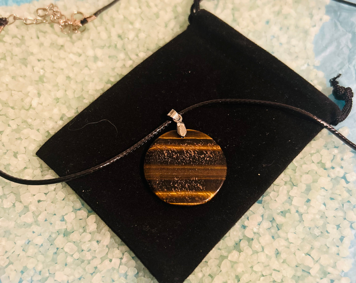 Tigers Eye Coin Pendant