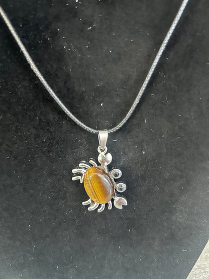 Tigers Eye Crab Necklace