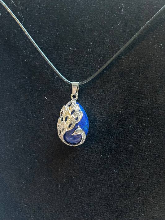 Lapis Lazuli Peacock Necklace