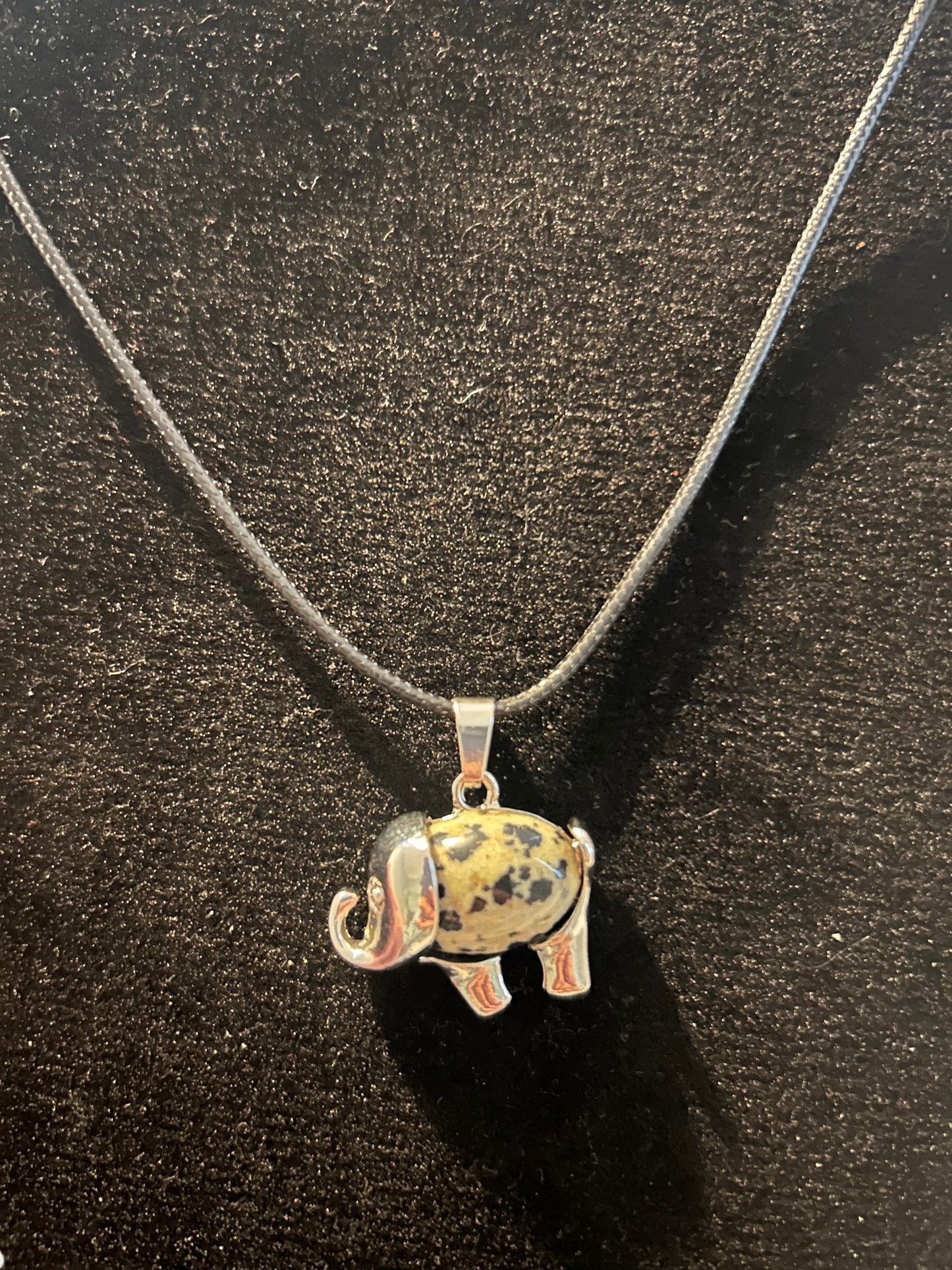 Dalmation Jasper elephant Necklace
