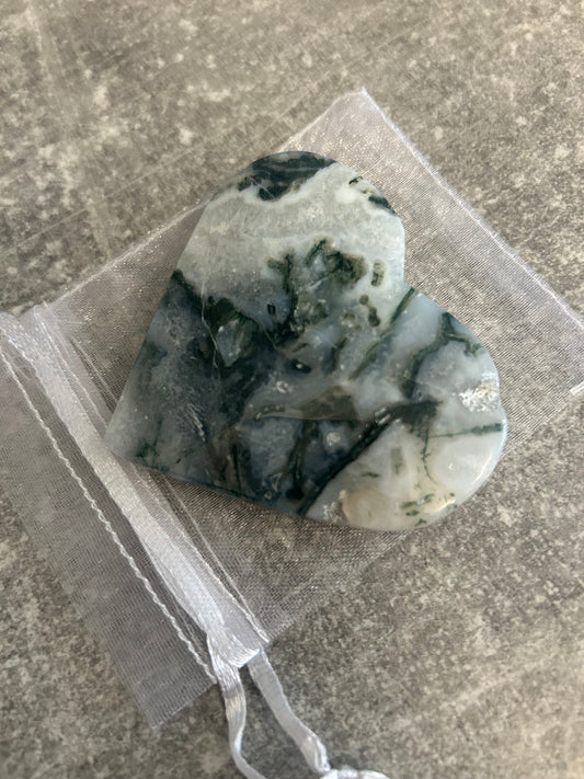 Moss Agate Heart