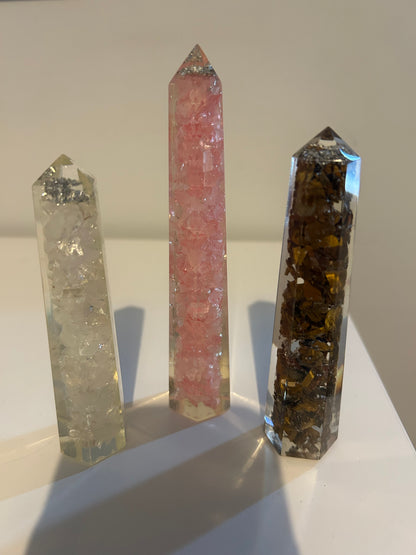 Tigers Eye Obelisk Tower 10-12cm