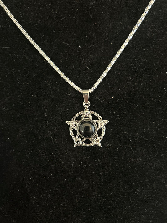 Black obsidian star Necklace