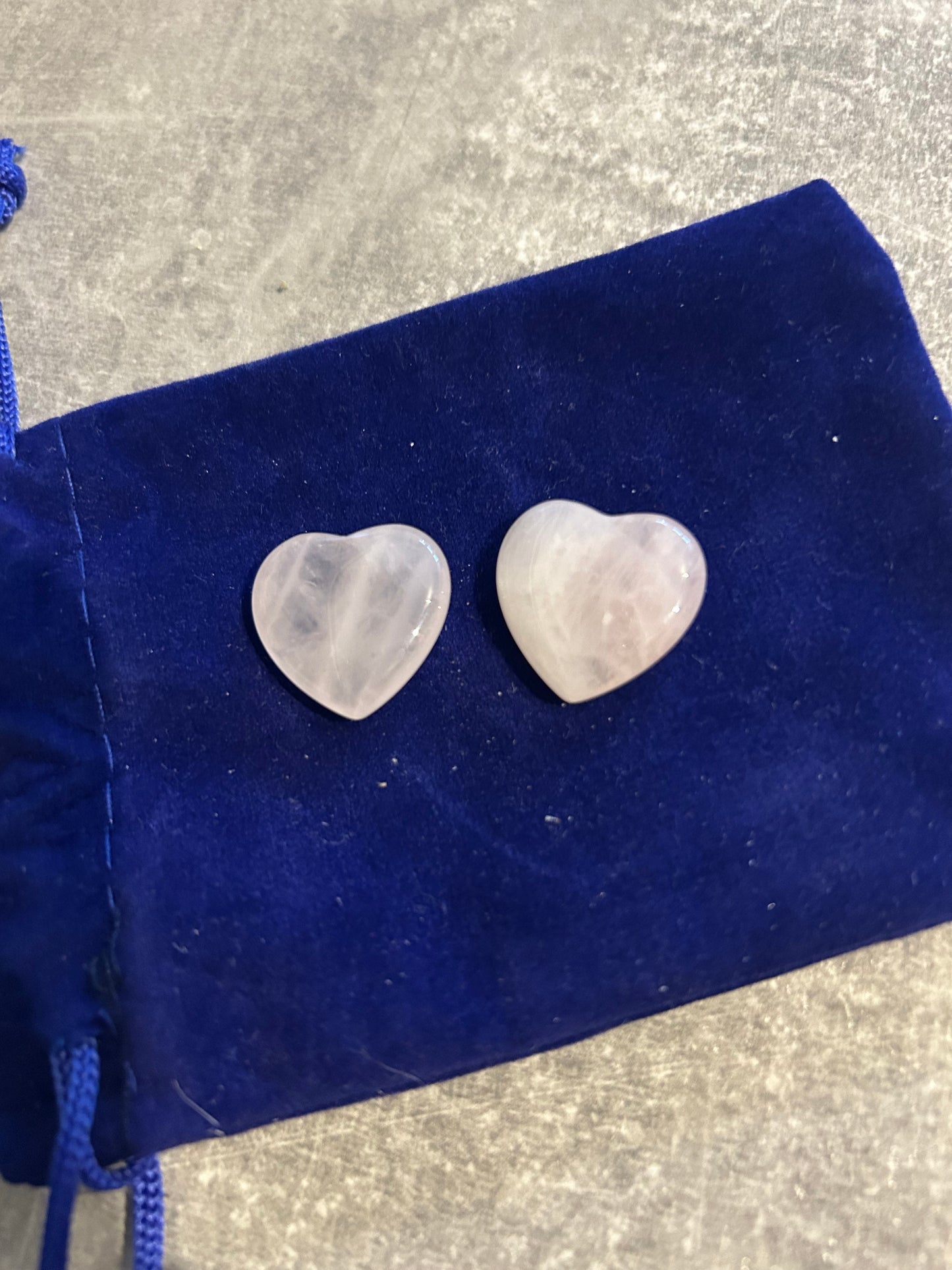 Rose Quartz Small Flat Hearts