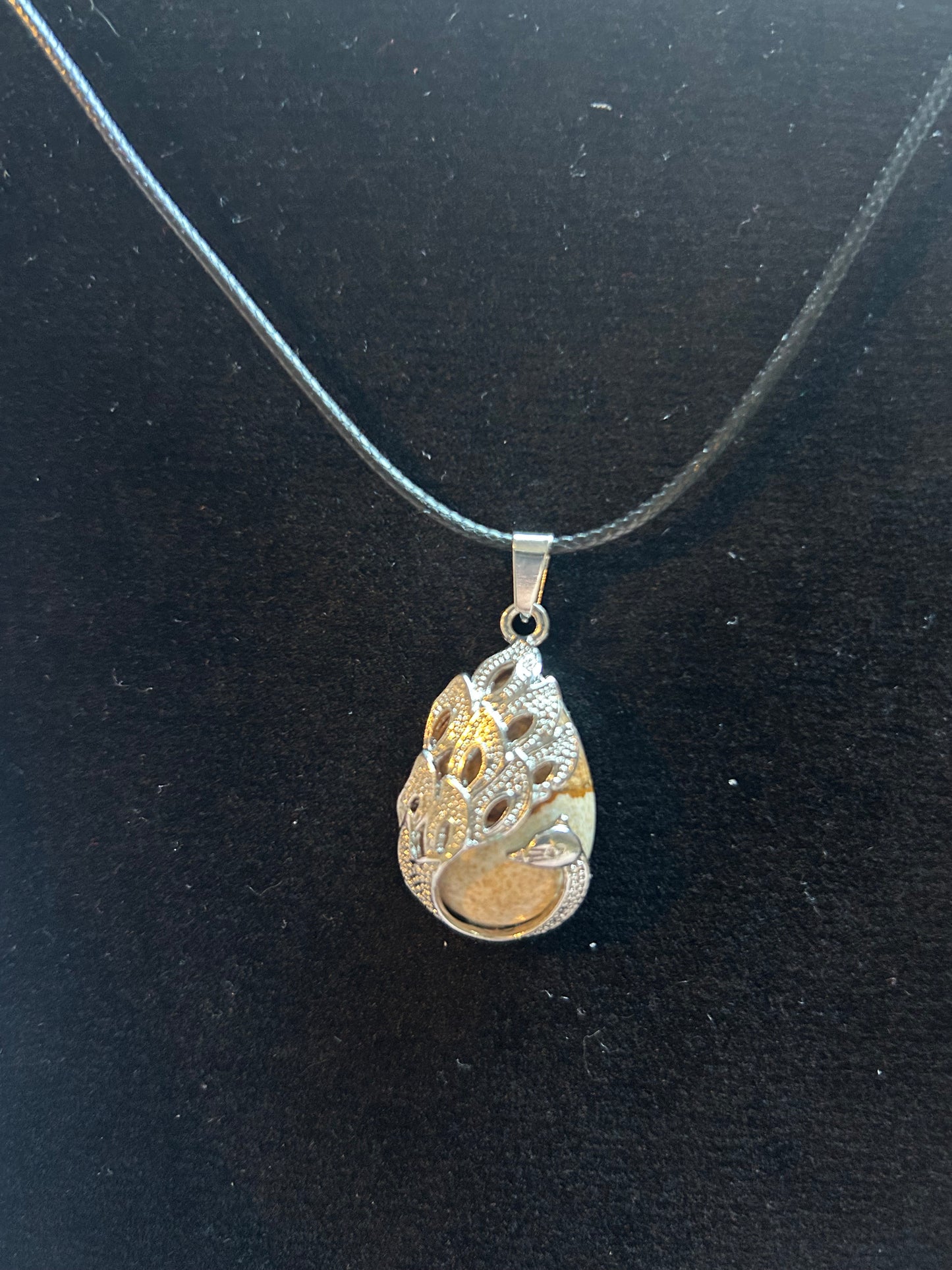 Polychrome Jasper Peacock Necklace