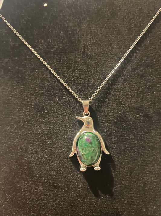 Penguin Ruby Zoisite Necklace