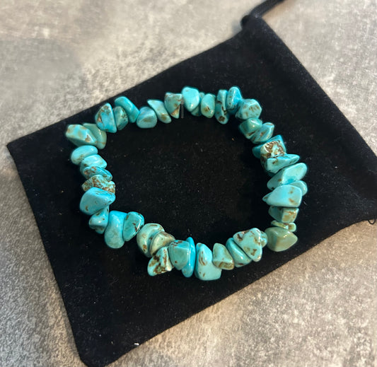 Light Blue Howlite Chip Bracelet