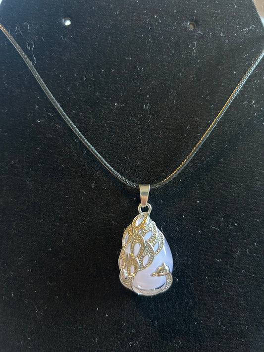 Rose Quartz Peacock Necklace