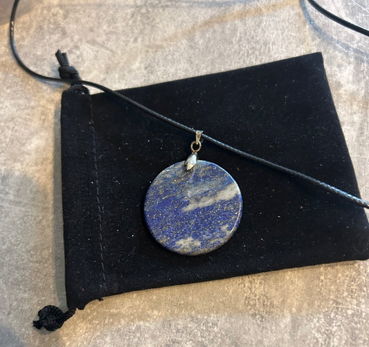 Lapis Lazuli Coin Pendant