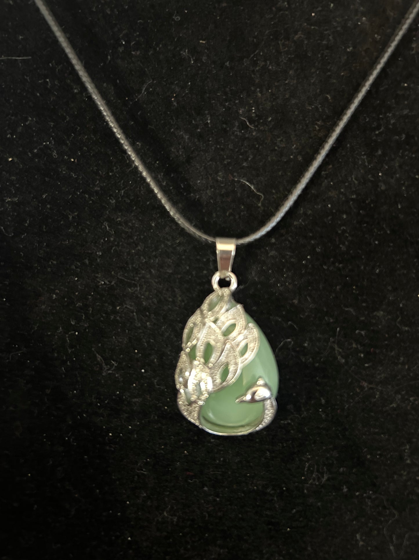 Green Aventurine Peacock Necklace