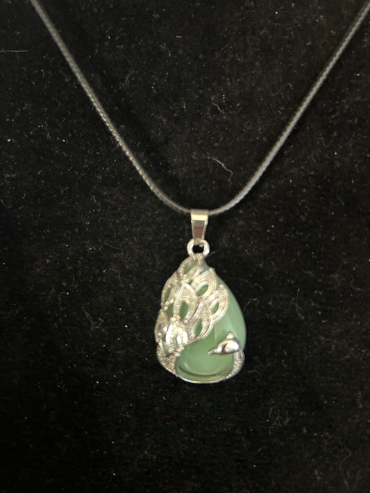 Green Aventurine Peacock Necklace