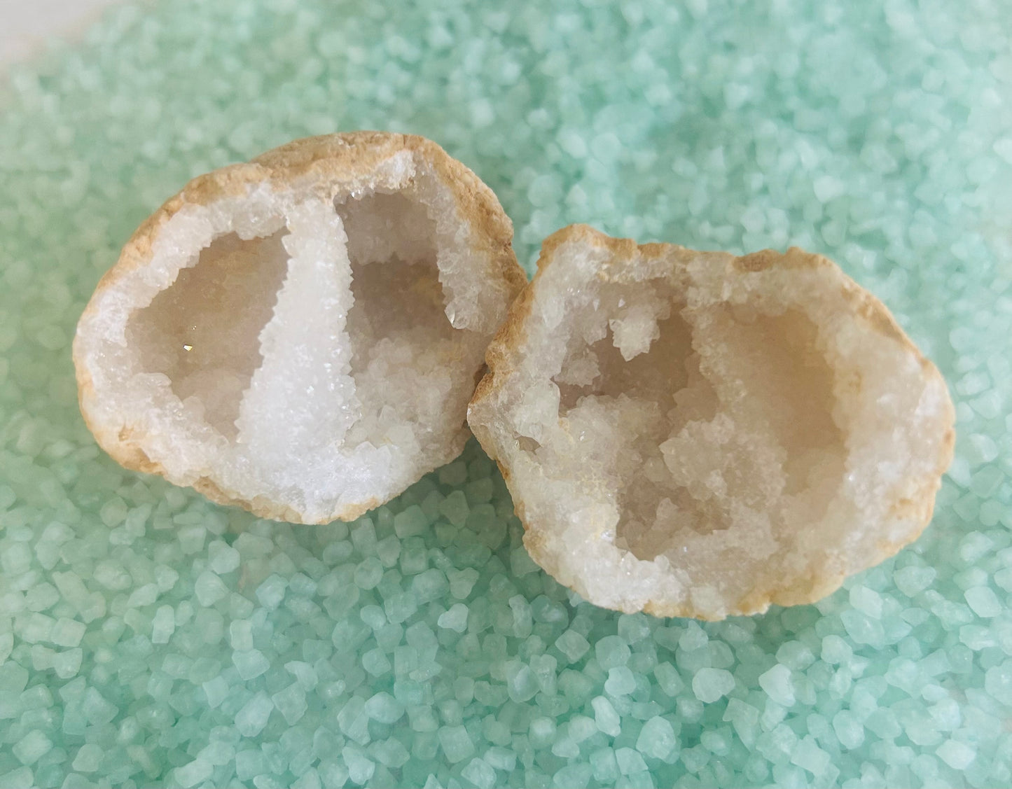 White Quartz Geode Pairs