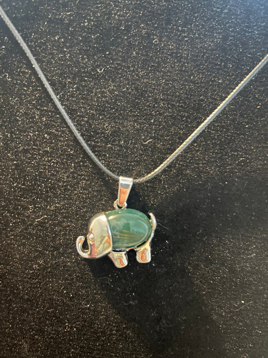 Green Aventurine Elephant Necklace