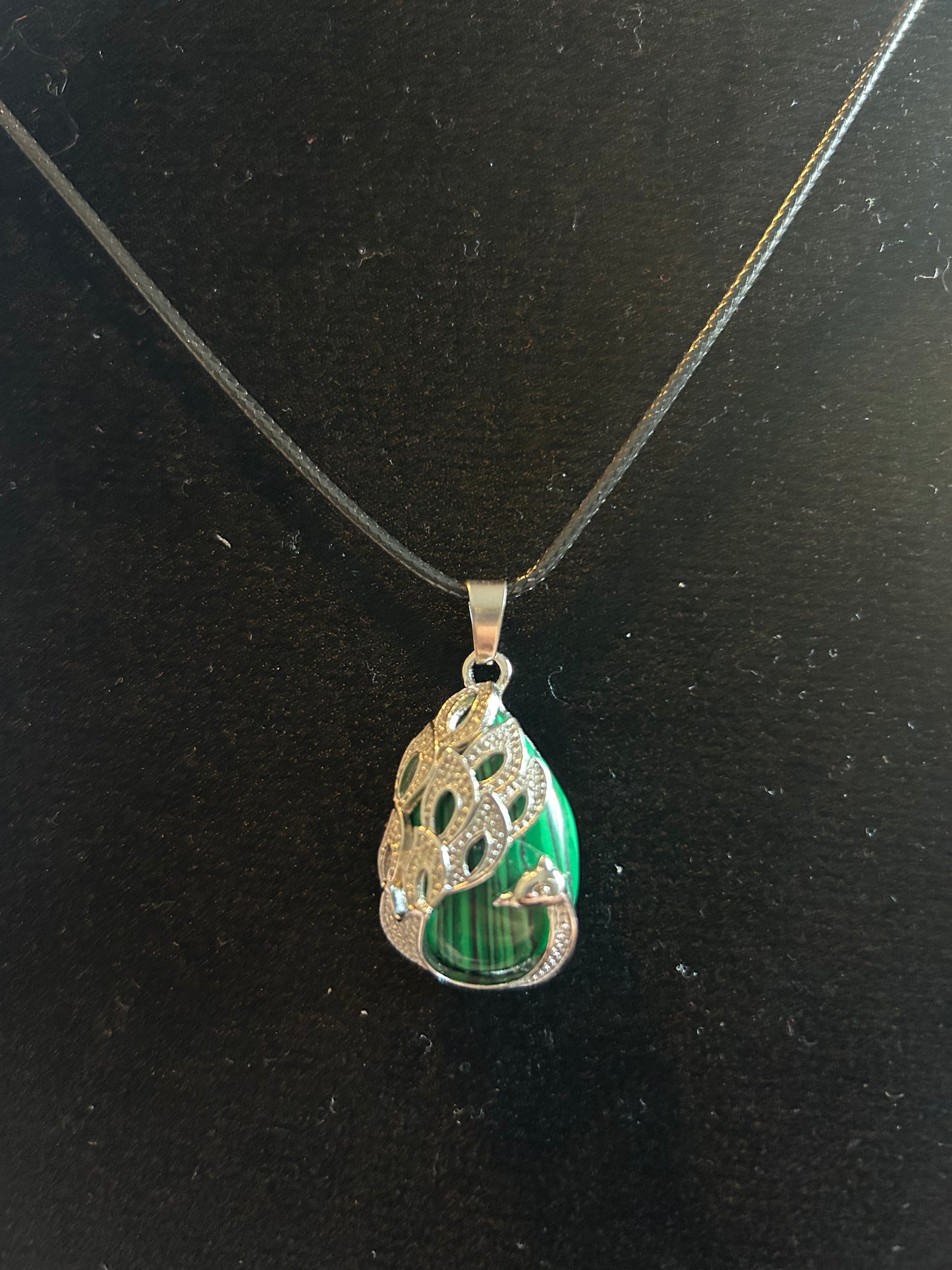 Malachite Peacock Necklace
