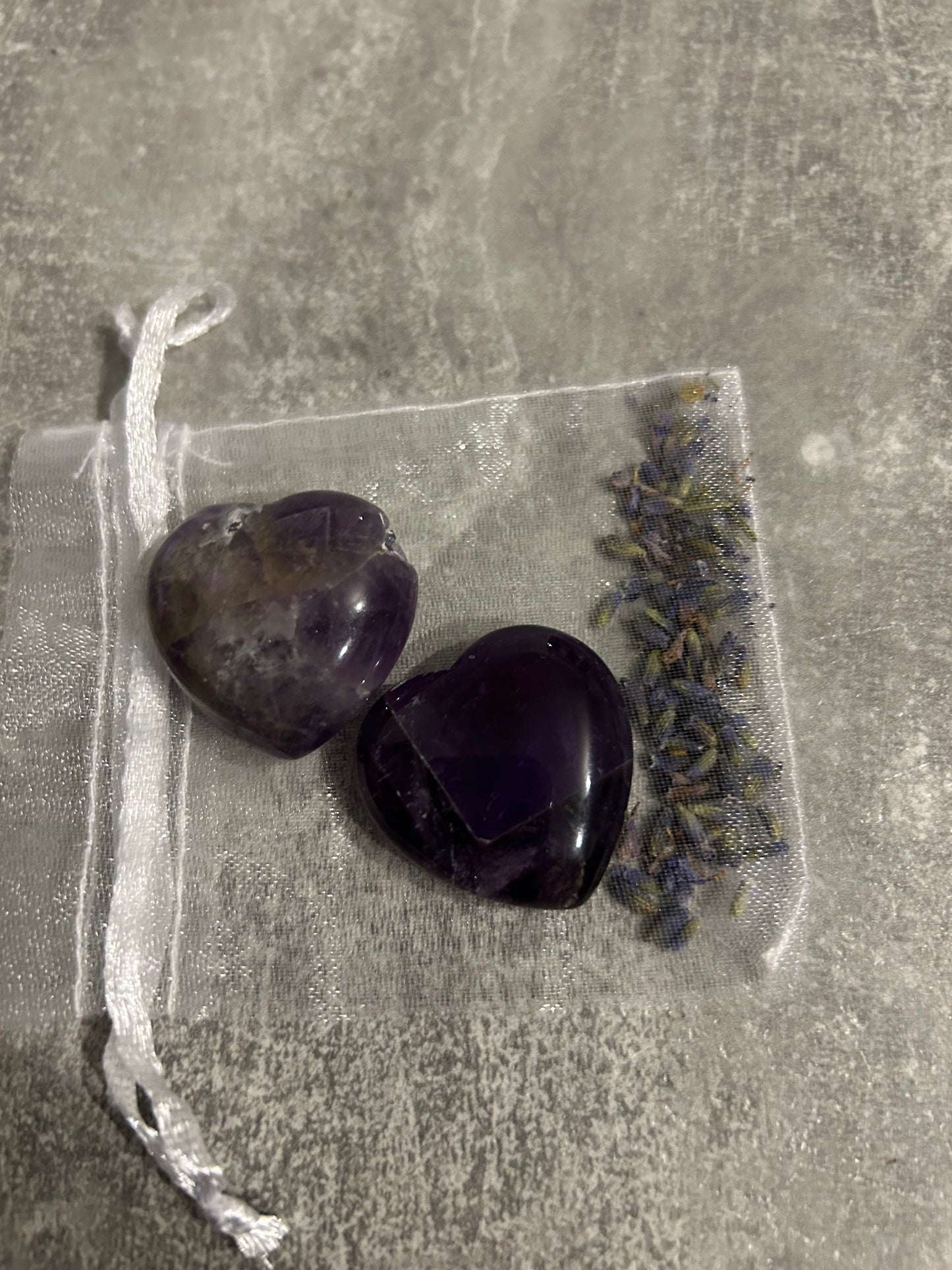 Amethyst Puff Hearts