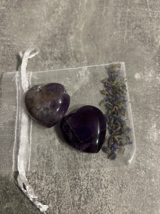 Amethyst Puff Hearts