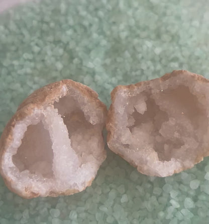 White Quartz Geode Pairs